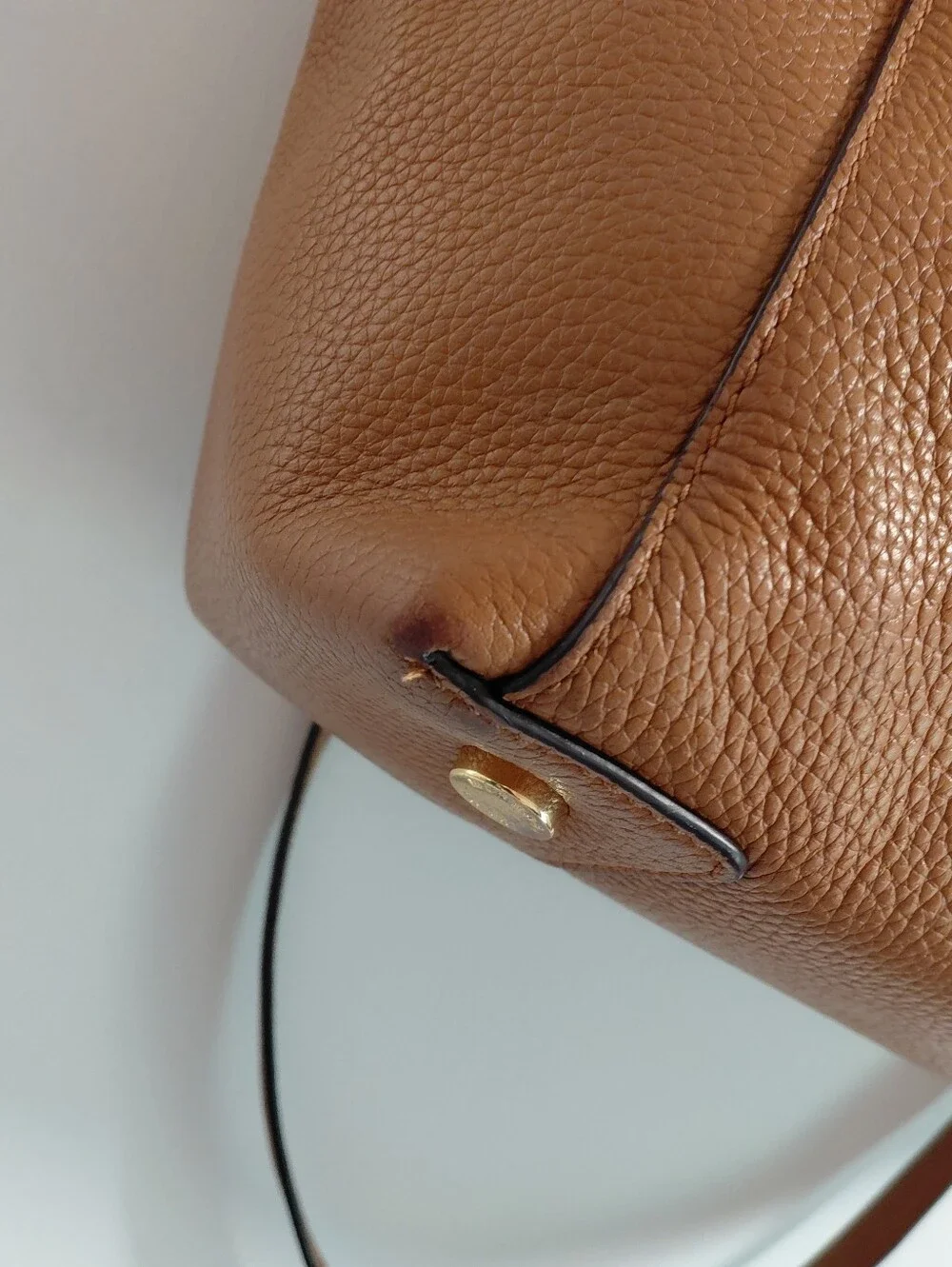 Michael Kors Caramel Brown Pebbled Leather Satchel Purse W/Removable Strap
